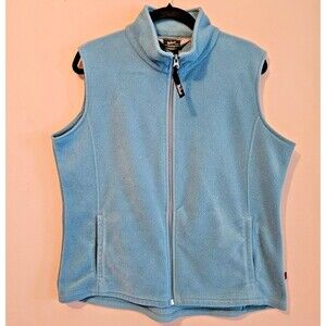 Size L WOOLRICH Green Fleece Vest Zip Up Pockets Womens